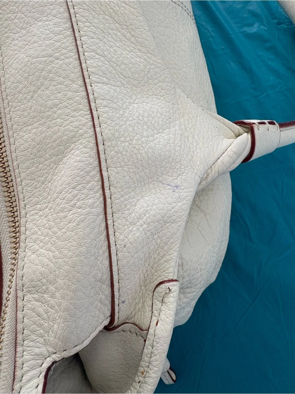 Kate Spade White Tote/Satchel in Pebbled Leather